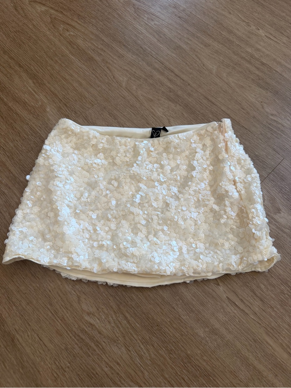 WINDSOR Cream Sequin Mini Skirt size small NEW